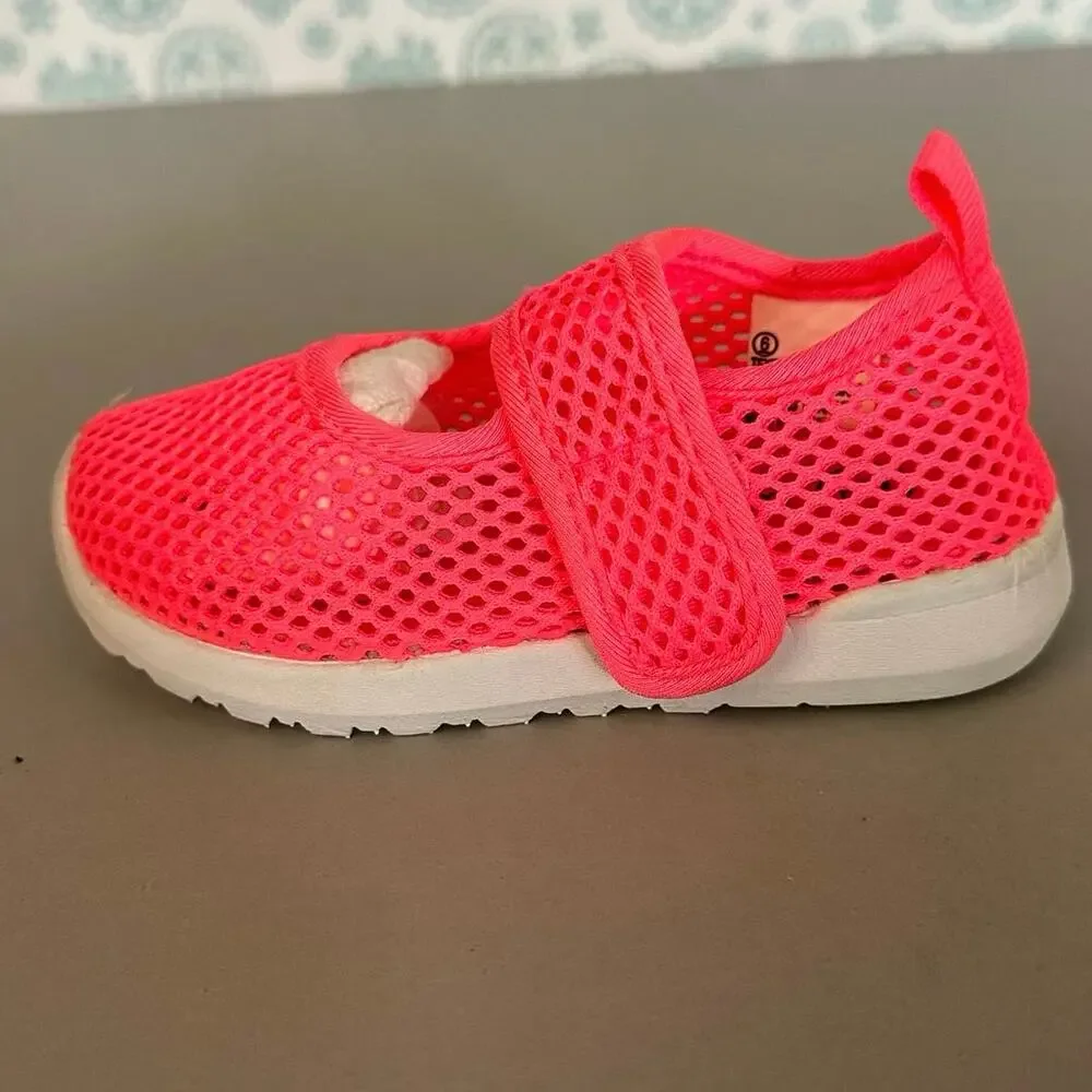 Cat & Jack Girls Toddler Size 6 Water Shoes Pink‎ Mesh Beach Rubber Bottoms